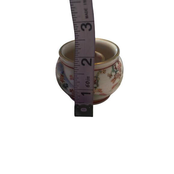GUC Kosen Kutani China Candle Holder 2" Tall Holds Tapir Candle - Picture 5 of 5